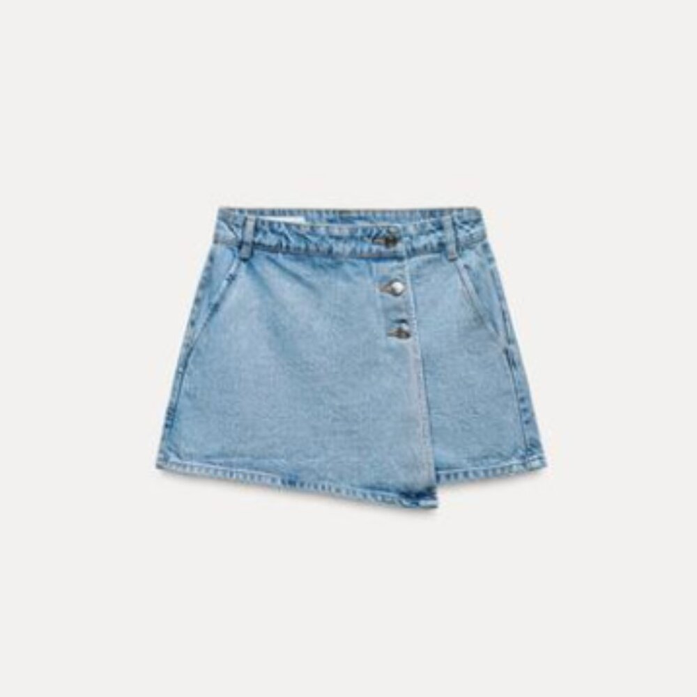 Zara Light Blue Denim Mini Skirt